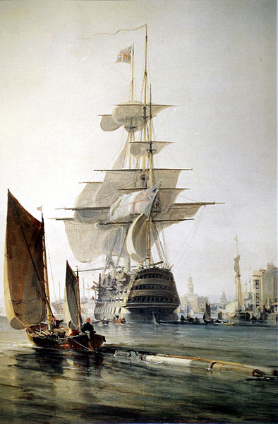 HMS Brittania entering Portsmouth